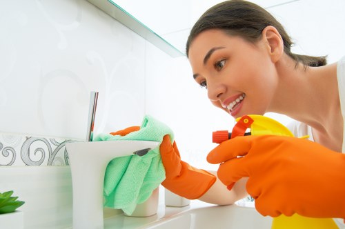 Professional builders clean in a Camden apartment building