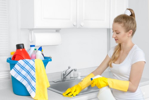 Technician cleaning a mattress in a compact Camden flat